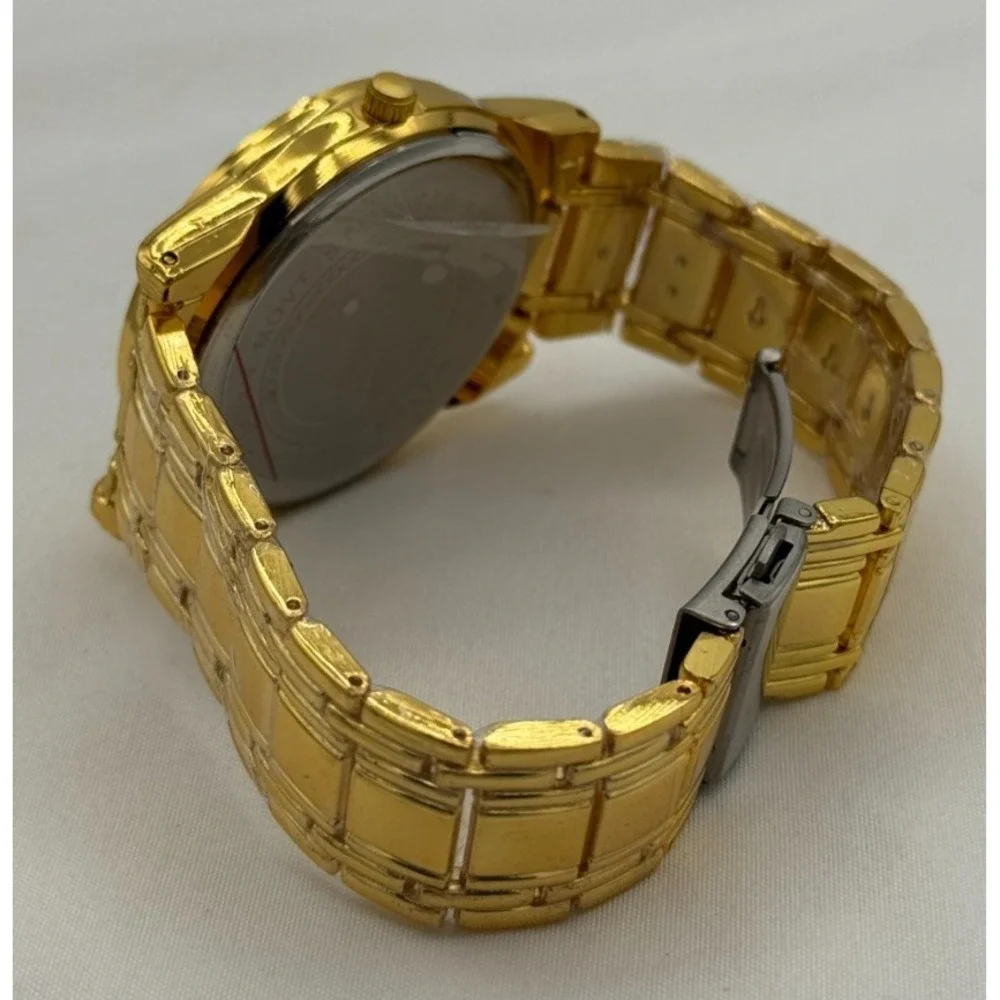 Oruss Gold Colored Men's Stainless Steel Watch W/Skeleton Dial & Luminous Hands